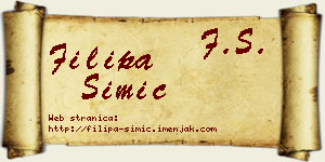 Filipa Simić vizit kartica